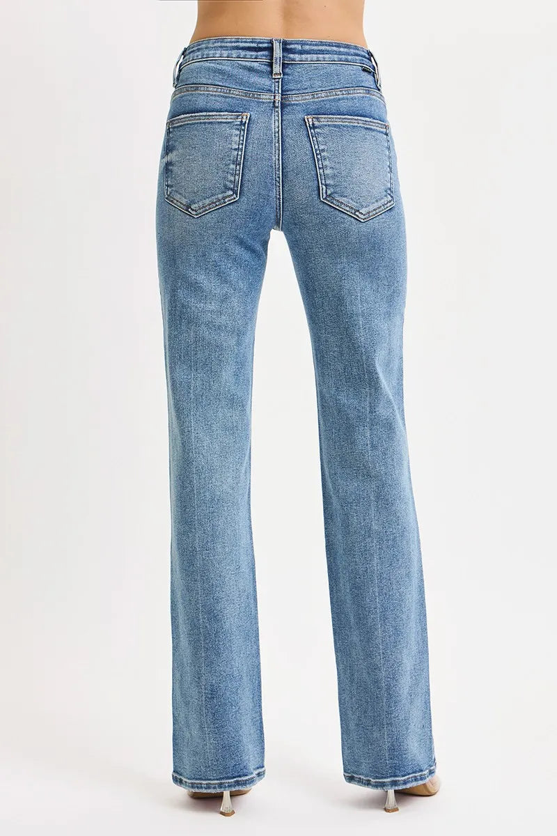 RISEN Full Size Tummy Control High Rise Straight Jeans Plus Size - Tigbul's Variety Fashion Shop