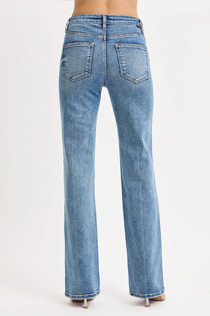 RISEN Full Size Tummy Control High Rise Straight Jeans Plus Size - Tigbul's Variety Fashion Shop
