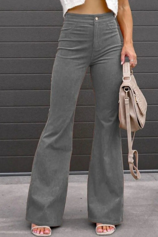 Full Size Hight Waist Bootcut Pants Plus Size - Tigbul's Variety Fashion Shop