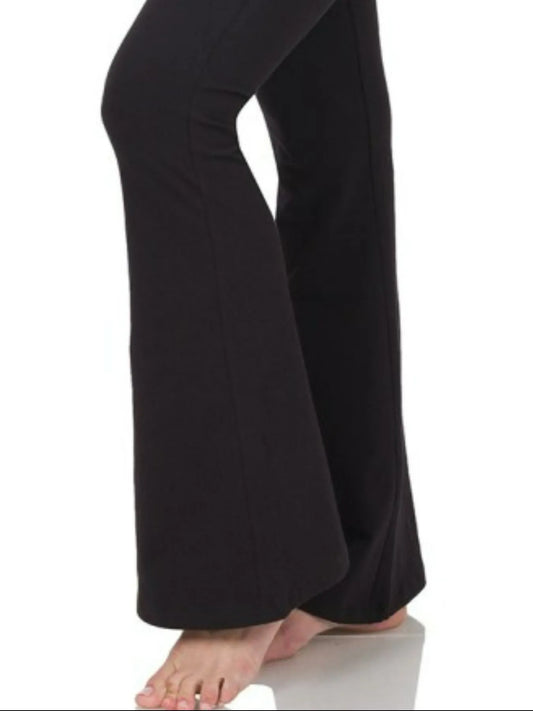 Zenana Wide Waistband Yoga Flare Pants - Tigbul's Variety Fashion Shop