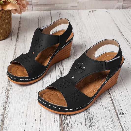 Open Toe Wedge Sandals - Tigbul's Variety Fashion Shop