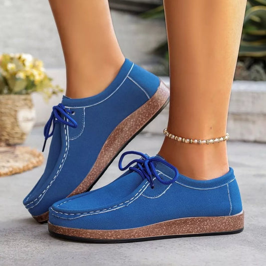 Round Toe Lace Up Slip-Ons - Tigbul's Variety Fashion Shop