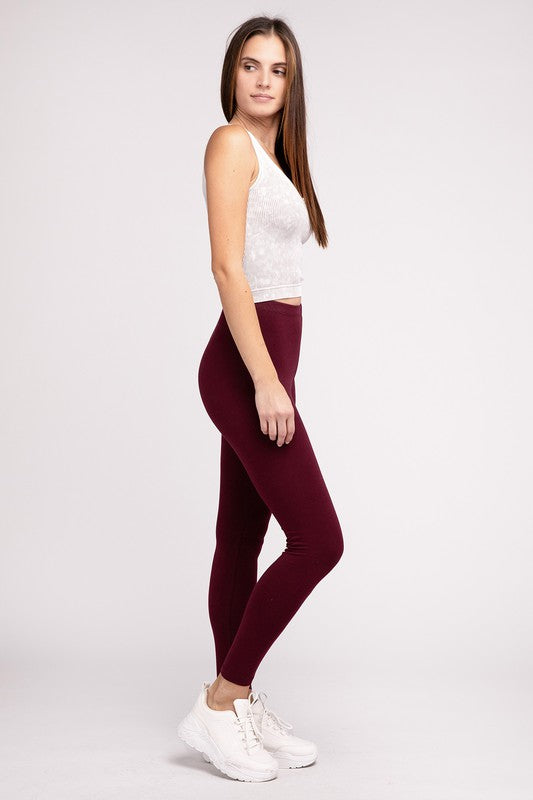 Premium Cotton Full-Length Leggings - Tigbuls Variety Fashion