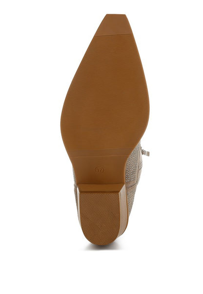 Costello Rhinestones Embellished Cowboy Boots - Tigbul's Variety Fashion Shop