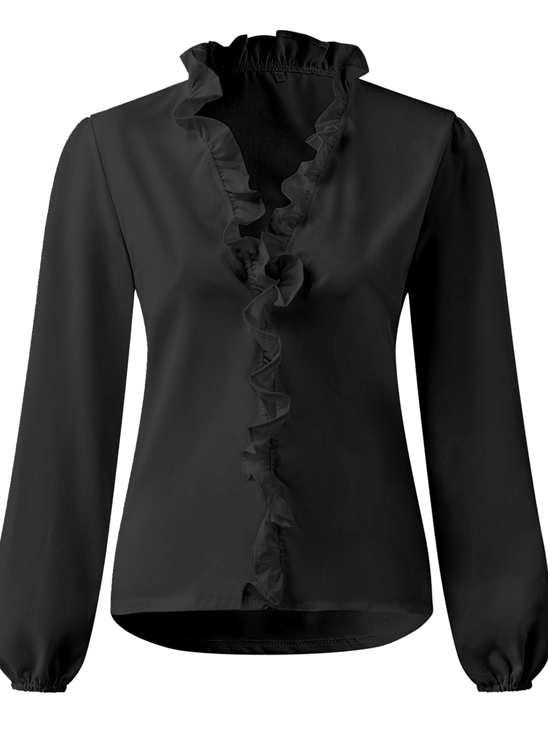 Full Size Ruffled V-Neck Long Sleeve Blouse - Tigbul's Variety Fashion Shop