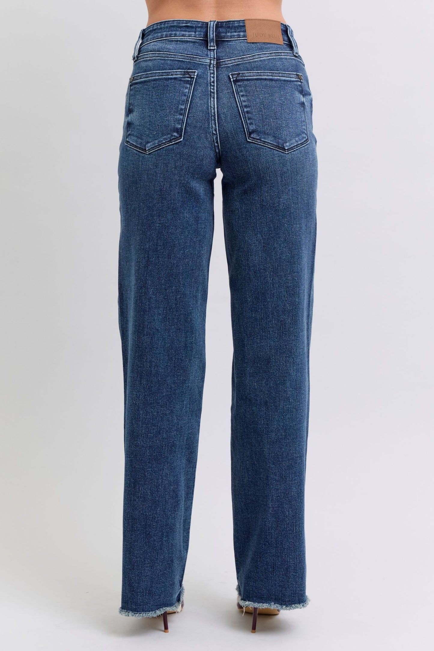 Judy Blue Full Size Raw Hem Mid Rise Jeans - Tigbul's Variety Fashion Shop