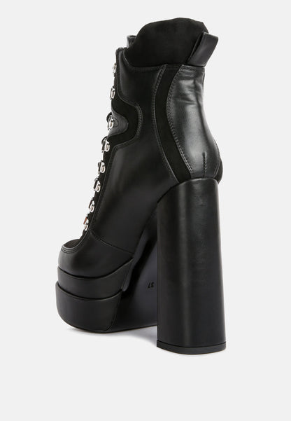 Beamer Faux Leather High Heeled Ankle Boots - Tigbul's Variety Fashion Shop