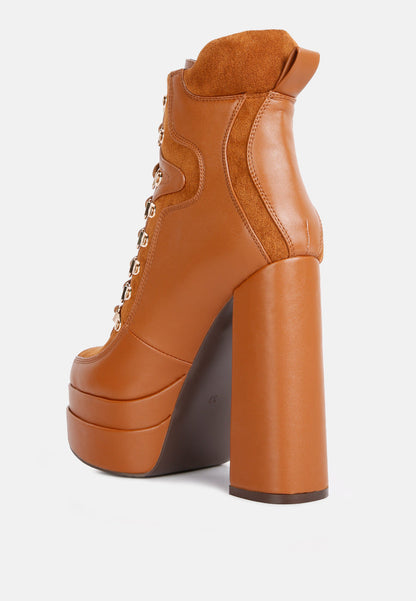 Beamer Faux Leather High Heeled Ankle Boots - Tigbul's Variety Fashion Shop