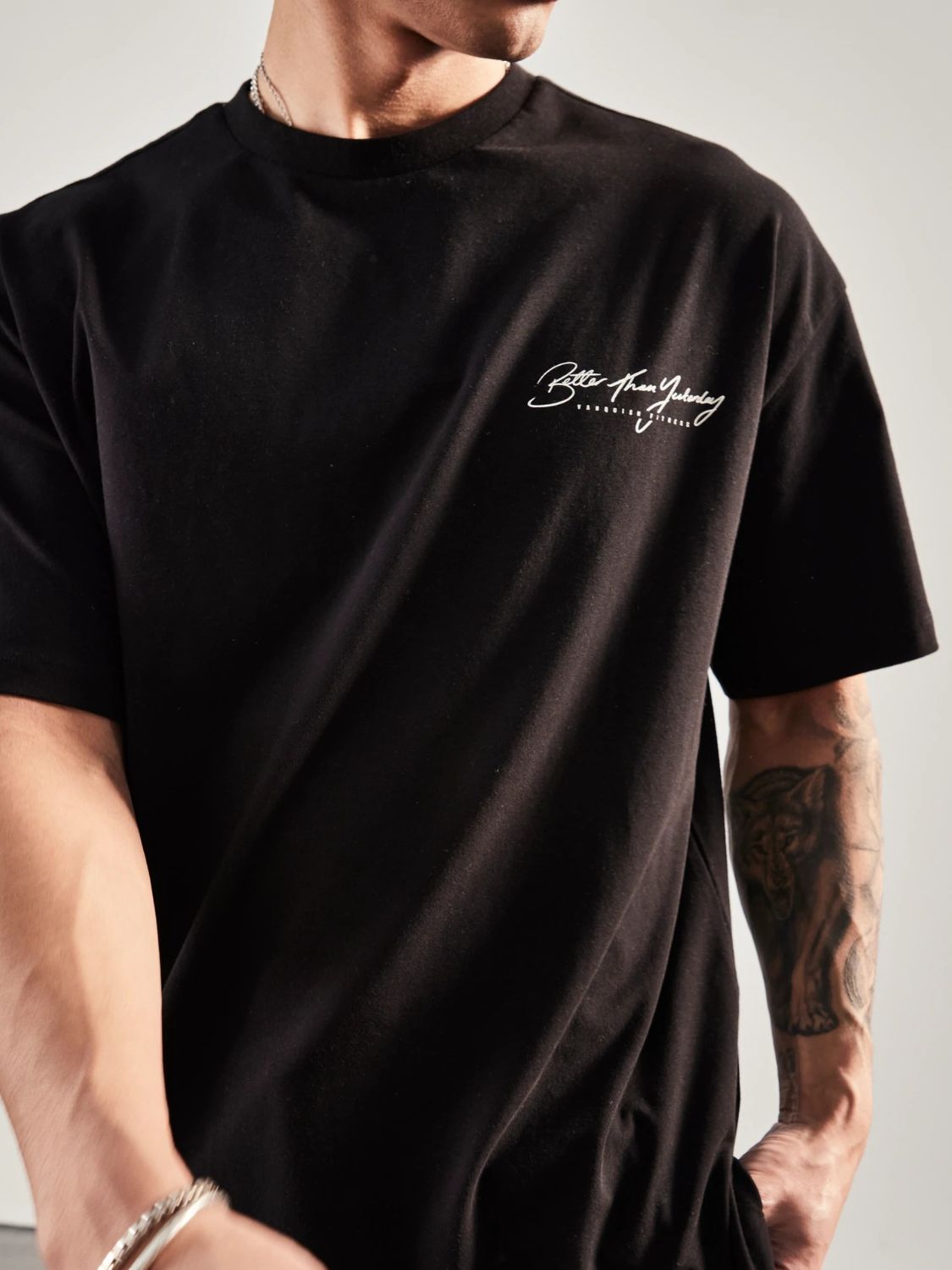 Men's Plus Size Letter Graphic Round Neck Half Sleeve T-Shirt - Tigbul's Variety Fashion Shop