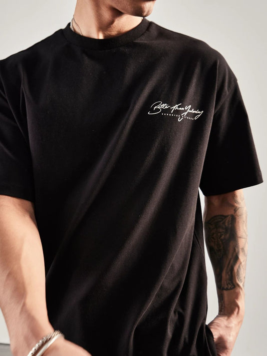 Men's Plus Size Letter Graphic Round Neck Half Sleeve T-Shirt - Tigbul's Variety Fashion Shop