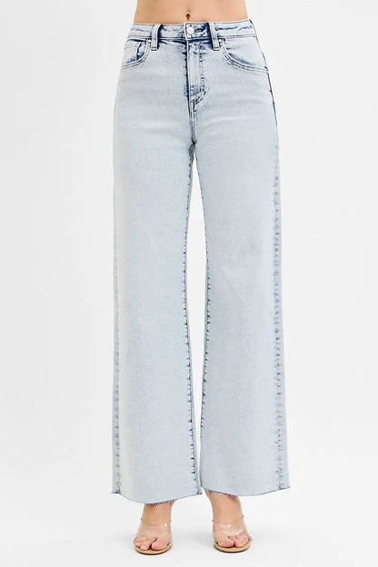 RISEN Full Size High Rise Wide Leg Jeans Plus Size - Tigbul's Variety Fashion Shop