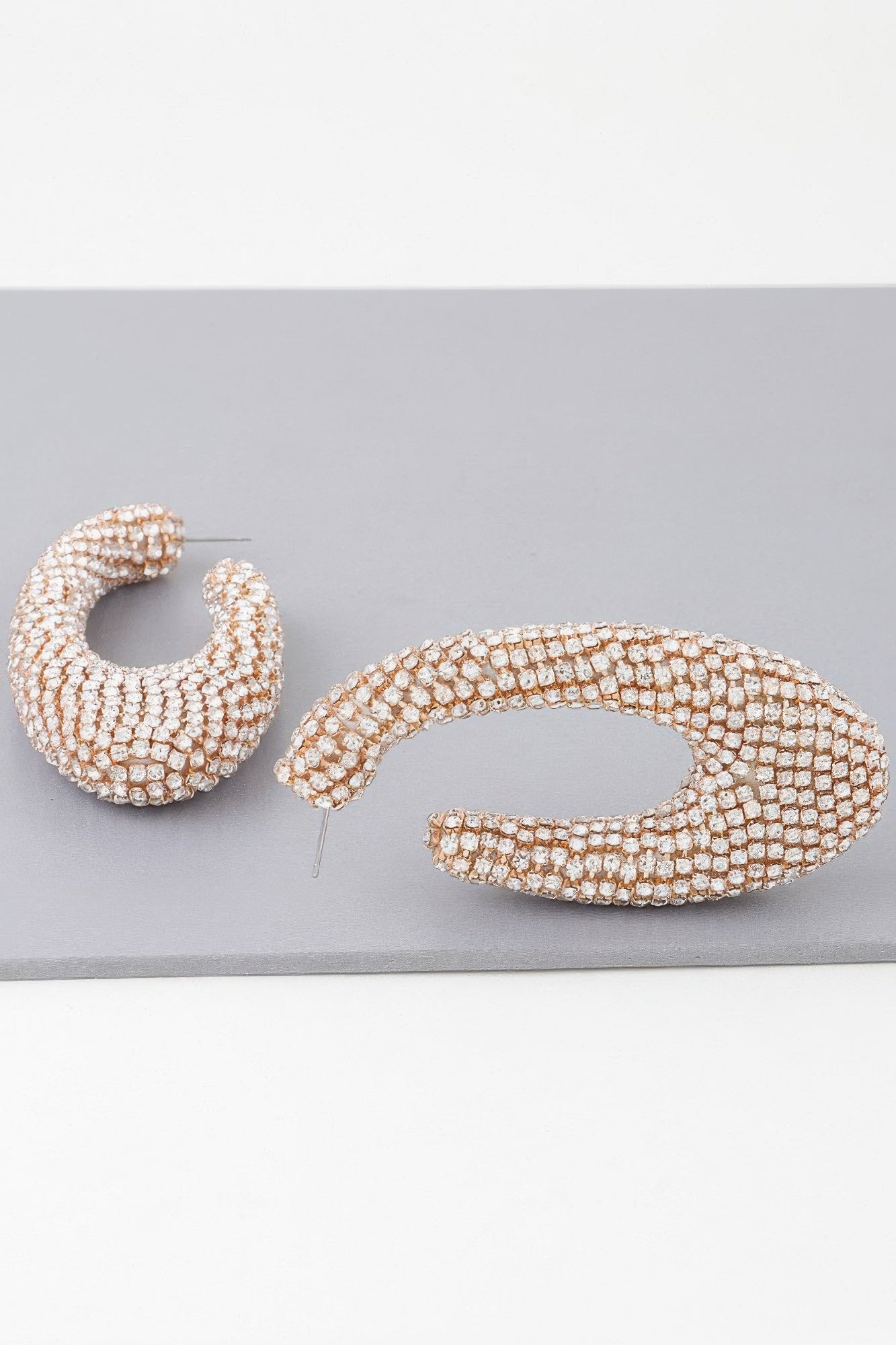 Bejeweled Abstract Oval Earrings - Tigbul's Variety Fashion Shop