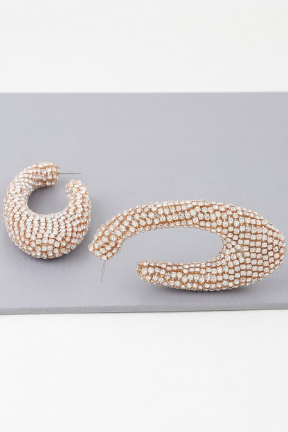 Bejeweled Abstract Oval Earrings - Tigbul's Variety Fashion Shop