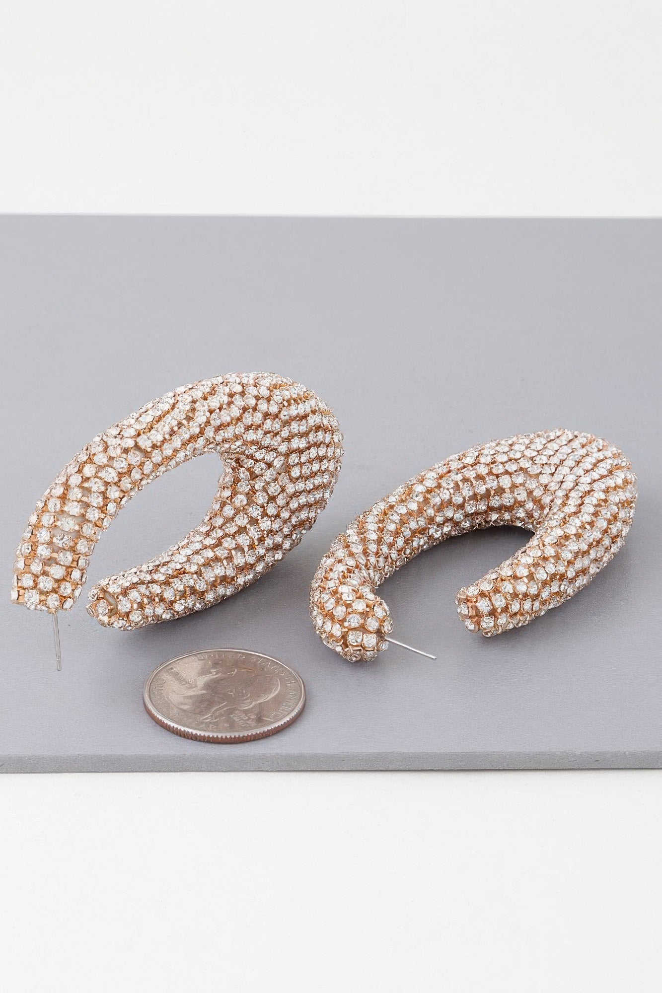 Bejeweled Abstract Oval Earrings - Tigbul's Variety Fashion Shop