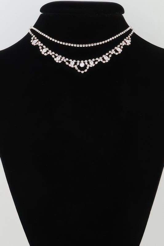 Bejeweled Curtain Drop Ballgown Necklace - Tigbul's Variety Fashion Shop