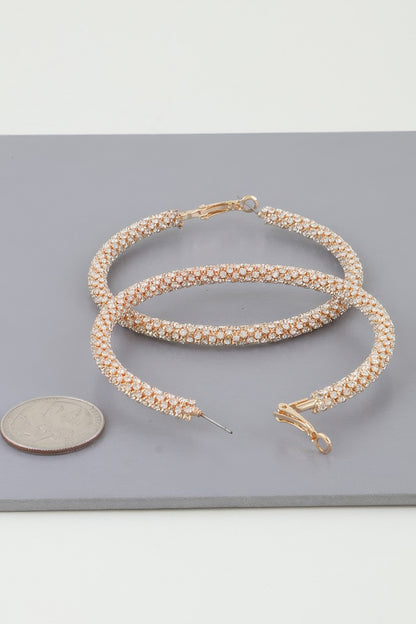 Bejeweled Hoop Earrings - Tigbul's Variety Fashion Shop