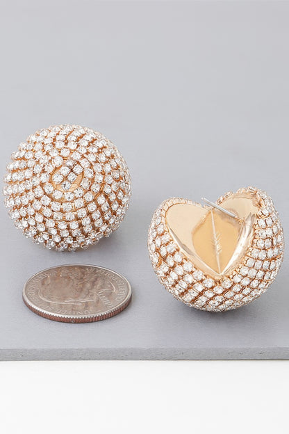 Bejeweled Rhinestone Disco Earrings - Tigbul's Variety Fashion Shop