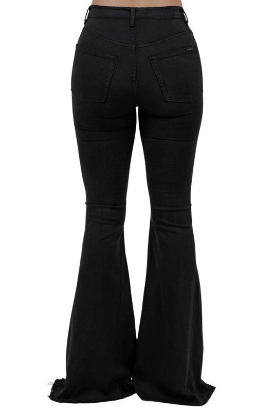 Bell Bottom Jean With Flame/Star Rhinestones - Tigbul's Variety Fashion Shop