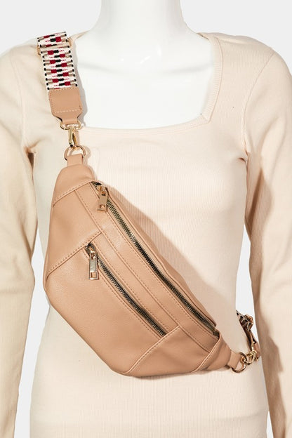 PU Leather Crossbody Bag with Removable Strap