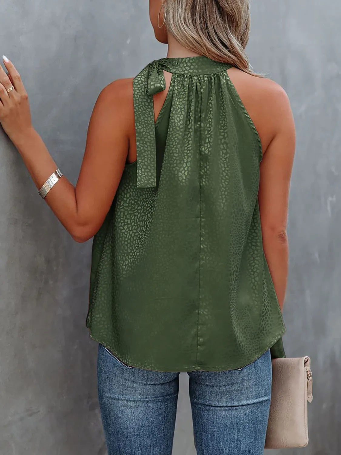 Tied Animal Print Cami Top - Tigbul's Variety Fashion Shop