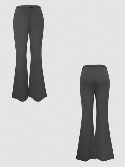 High Waist Flare Leg Trousers - Tigbul's Variety Fashion Shop