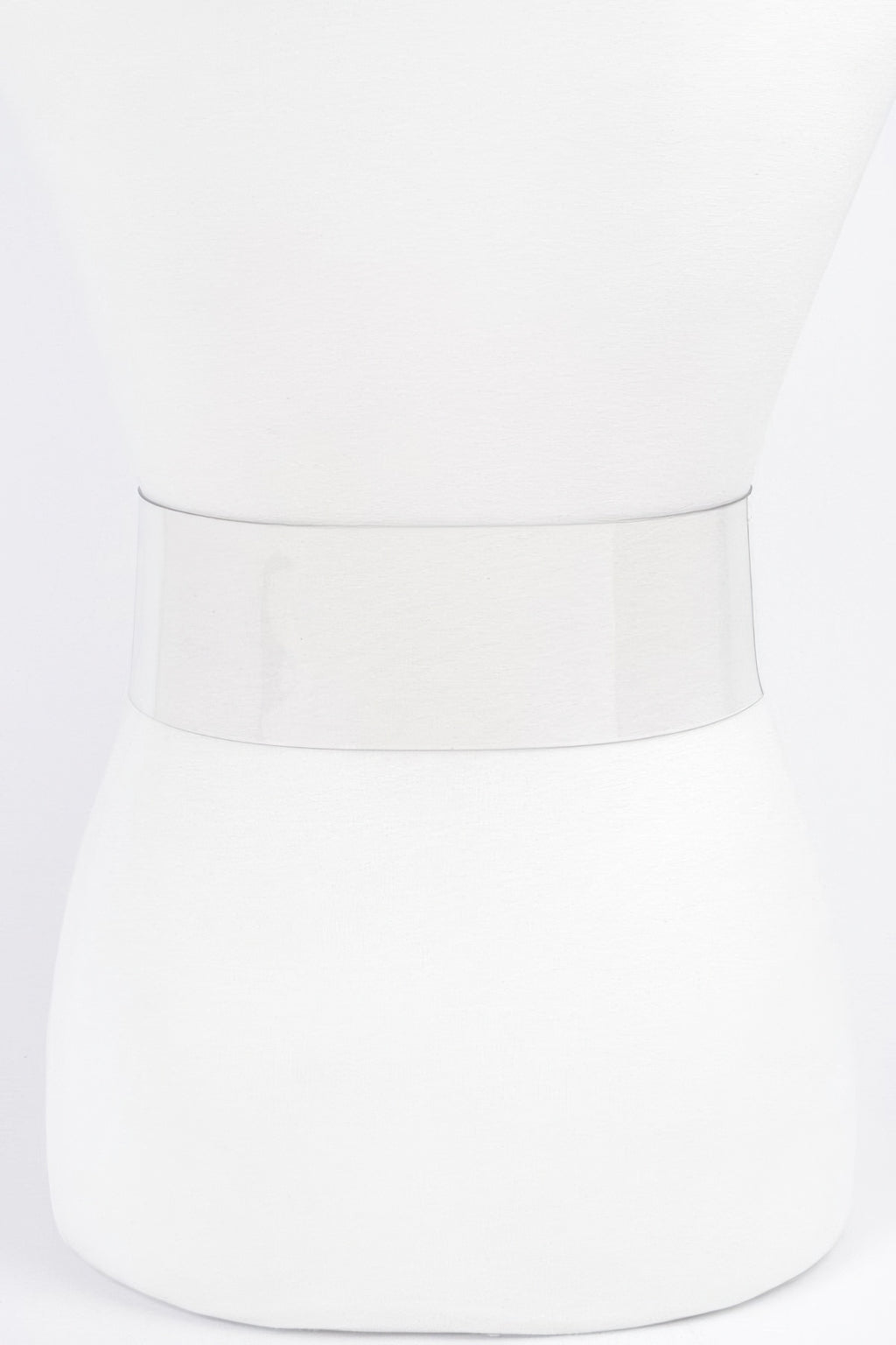 Clear belt strap, buckle not visible