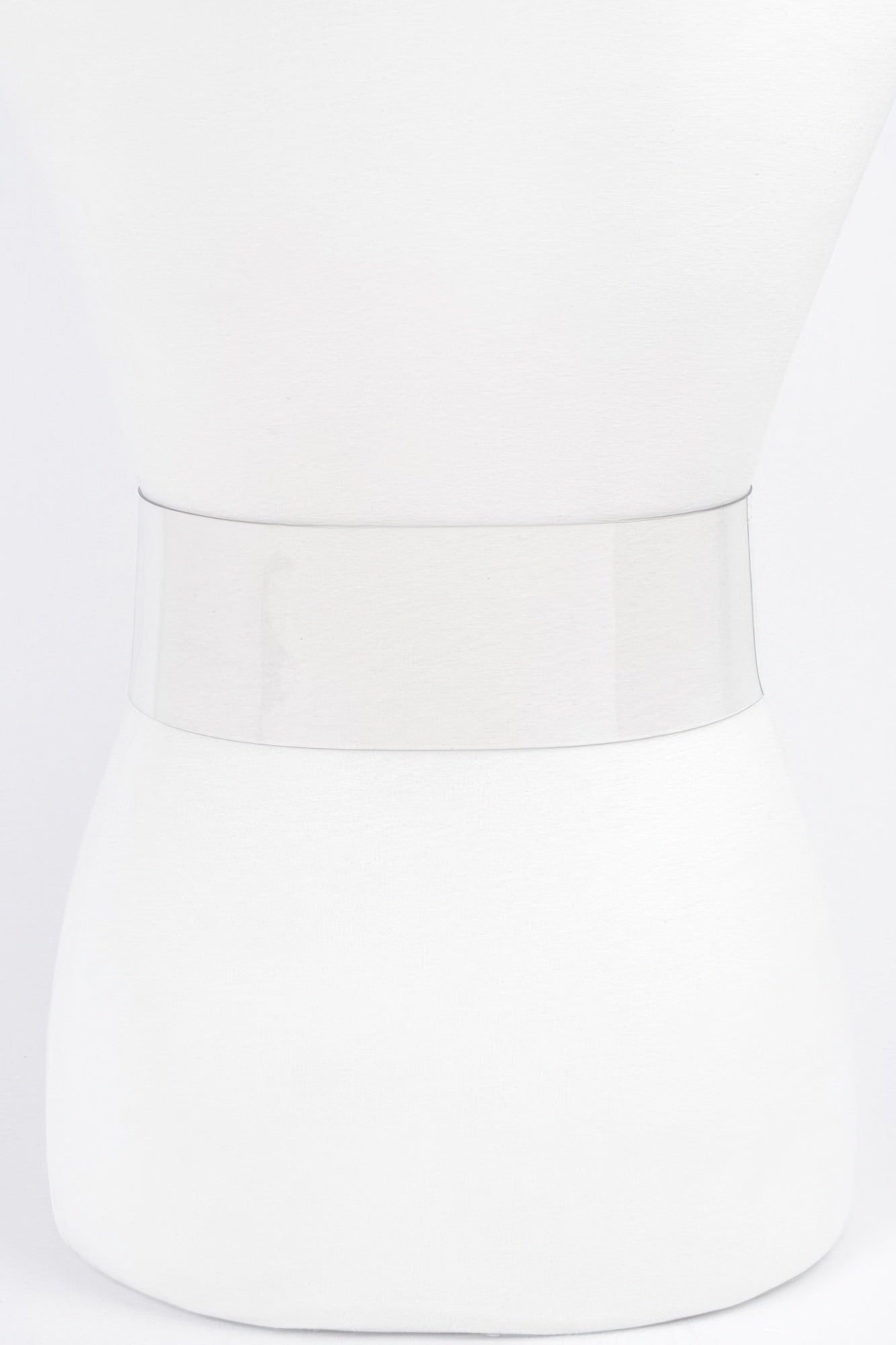 Clear belt strap, buckle not visible