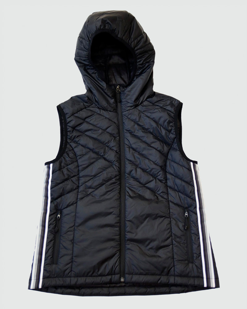 Powerstripe Eco-Friendly Down Hooded Vest - Tigbul's Variety Fashion Shop