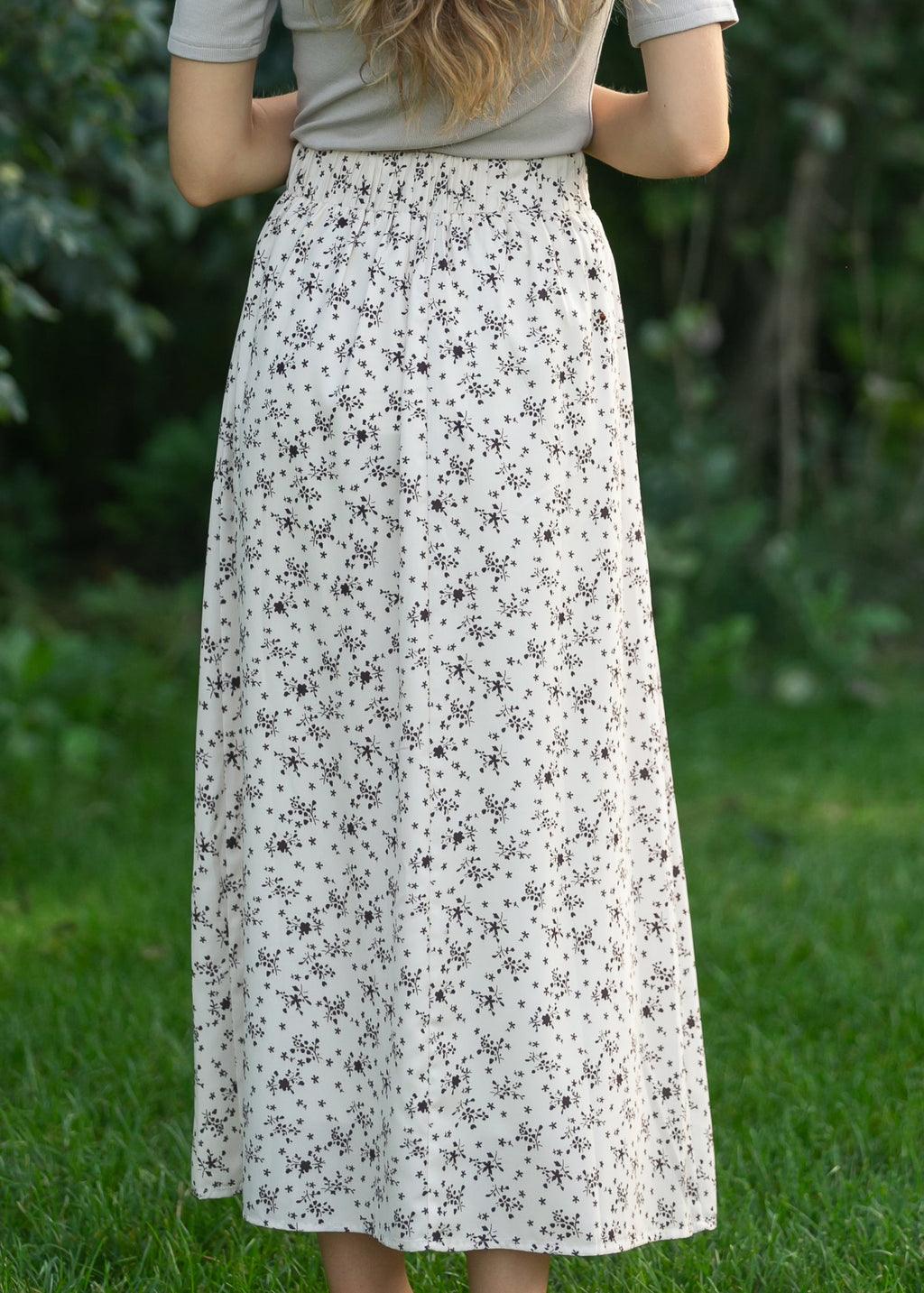 Braylyn Brown Floral Midi Skirt - FINAL SALE