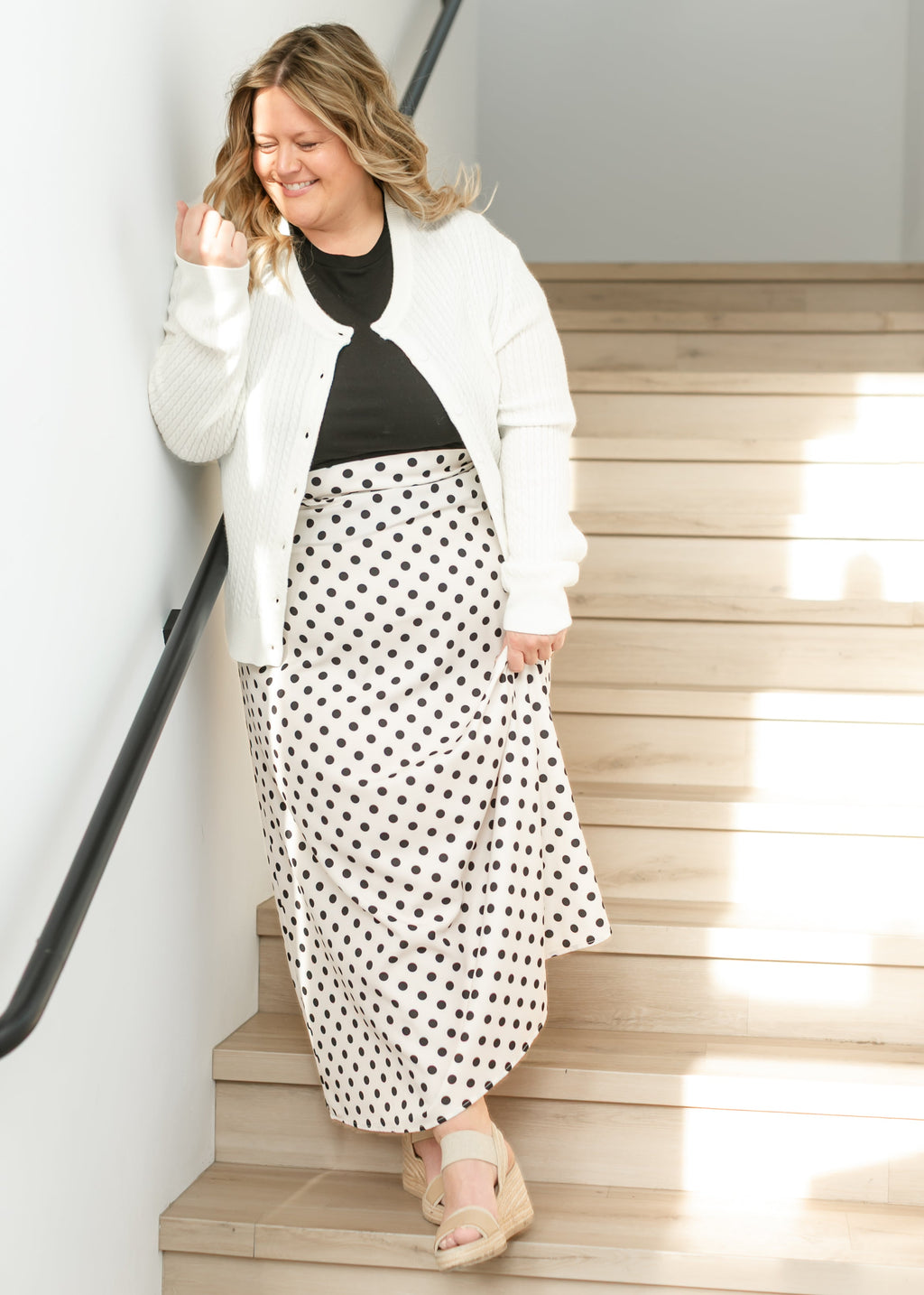 Braylyn Polka Dot Maxi Skirt