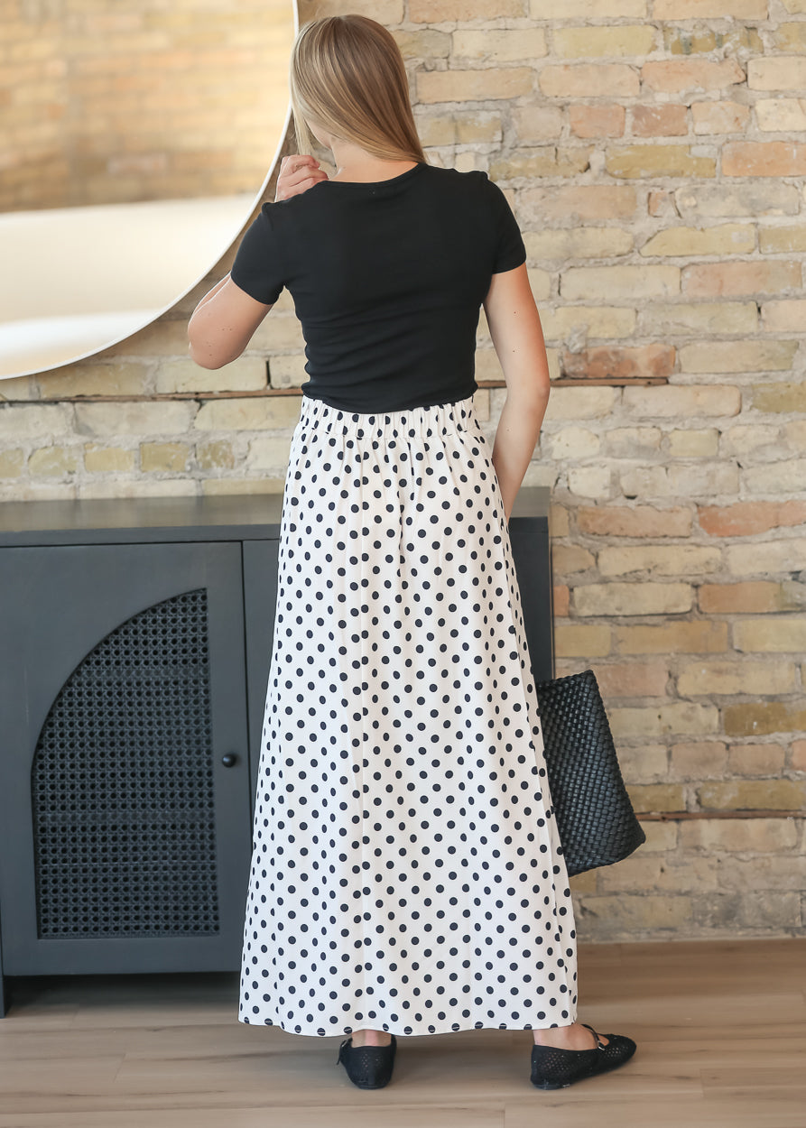 Braylyn Polka Dot Maxi Skirt