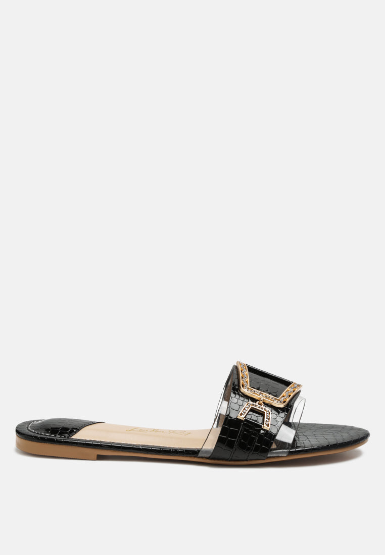 Brillo Jewel Croc Flats - Tigbul's Variety Fashion Shop