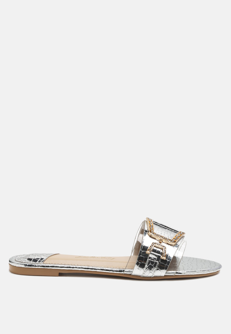 Brillo Jewel Croc Flats - Tigbul's Variety Fashion Shop