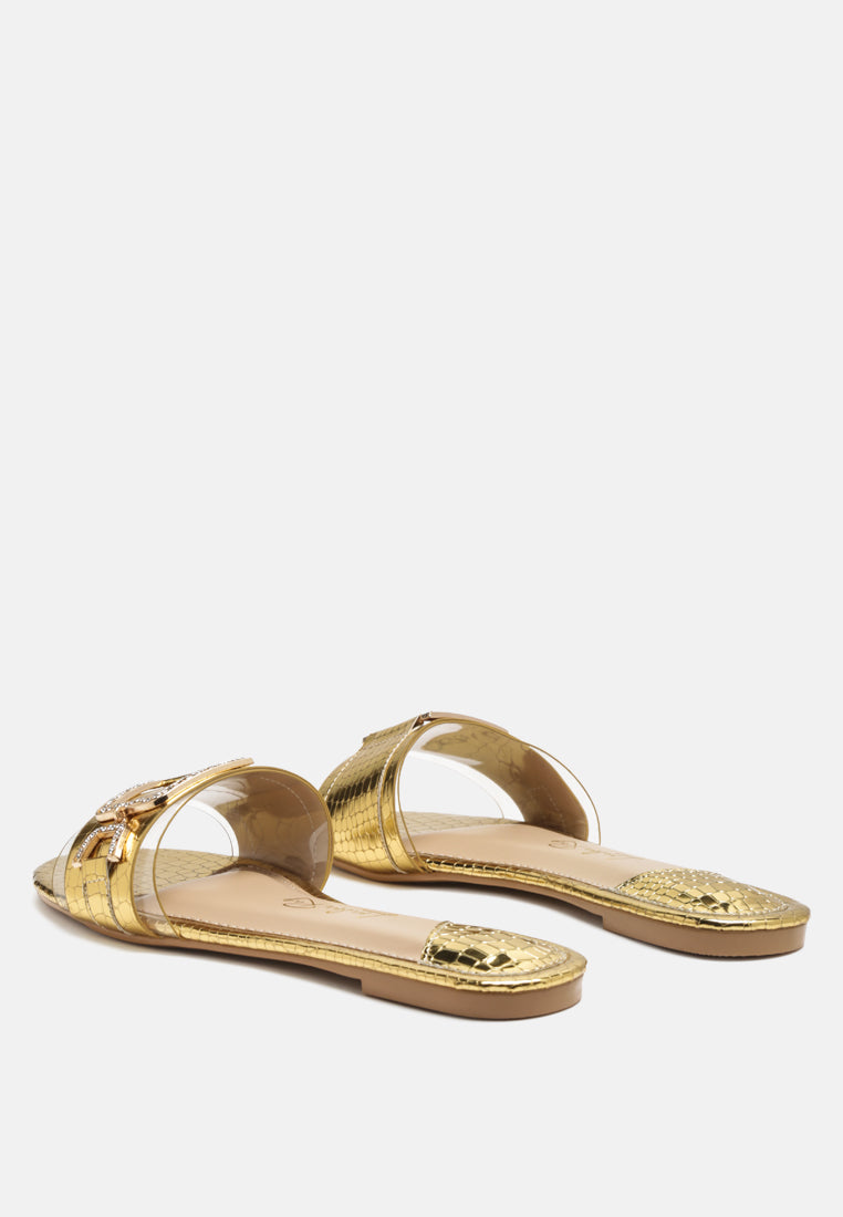 Brillo Jewel Croc Flats