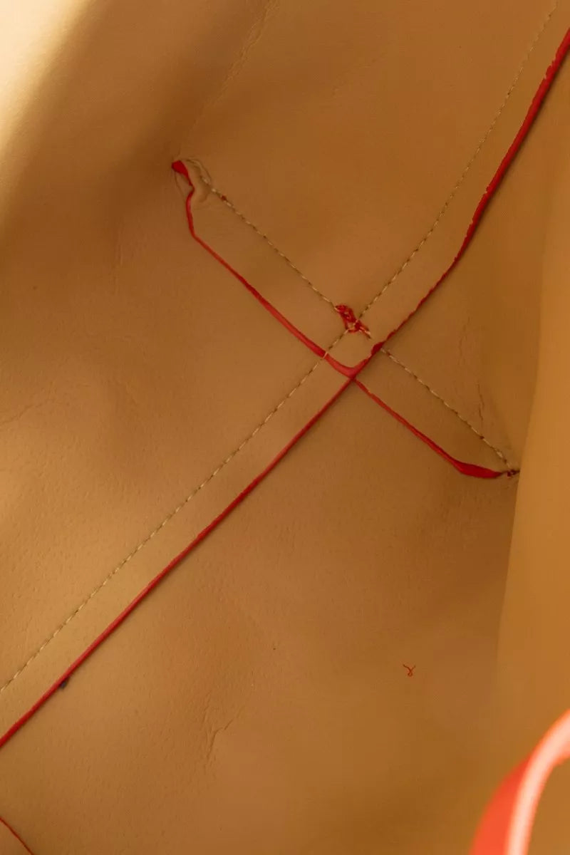 Bucket Pouch Faux Suede Medium Red Tote Bag - Tigbuls