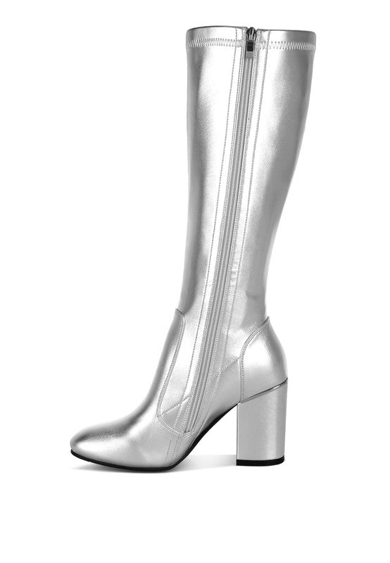 Halara Metallic Pleather Long Boots - Tigbul's Variety Fashion Shop