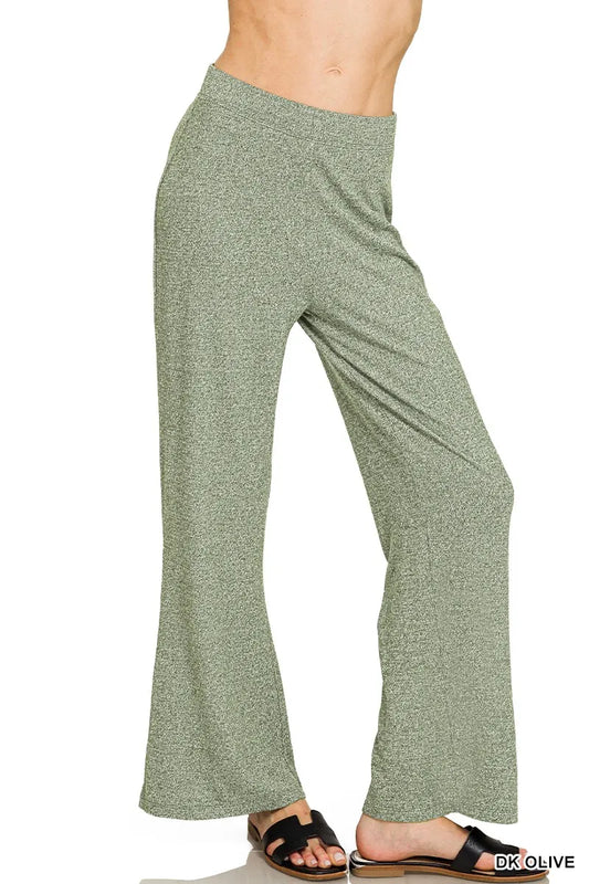 Zenana Soft Elastic Waisted Flare Pants - Tigbul's Variety Fashion Shop