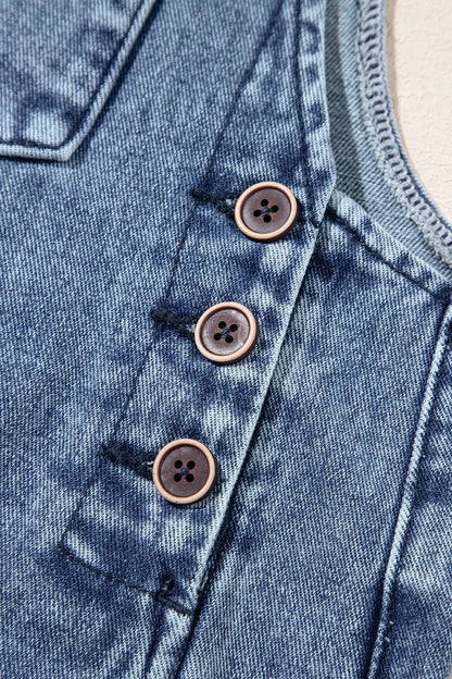 Distressed Bib Pocket Wide Leg Denim Overalls - Tigbul's Variety Fashion Shop