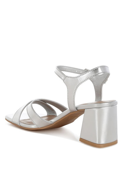 Edessa Metallic Ankle Strap Sandals - Tigbul's Variety Fashion Shop
