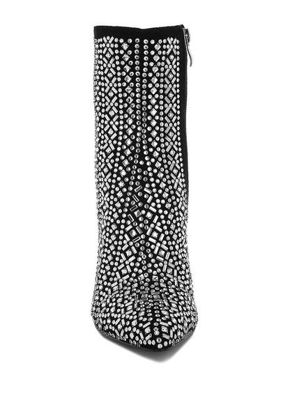 Gem Blaze Rhinestones Stiletto Boots - Tigbul's Variety Fashion Shop