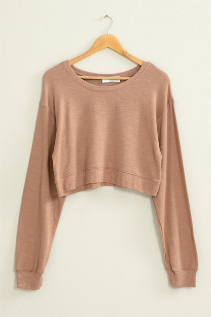 Soul Mate Drop-Shoulder Cropped Sweatshirt - Tigbuls Variety Fashion