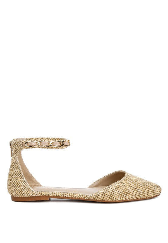 Buqisi Chain Embellished Flat Sandals - Tigbul's Variety Fashion Shop