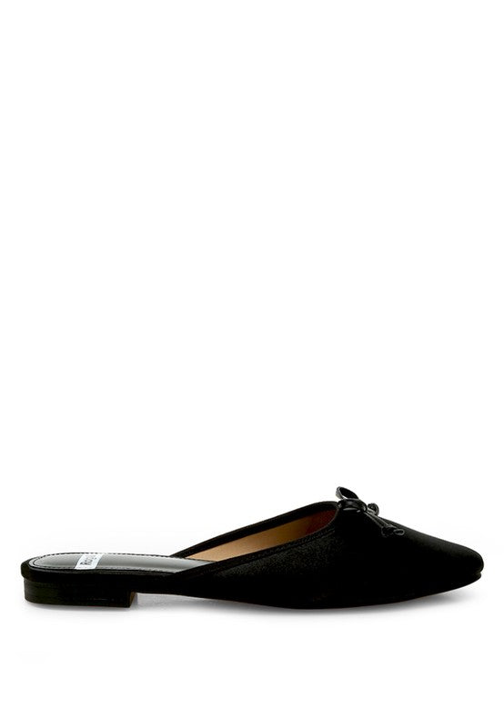 Taylena Satin Bow Detail Mules - Tigbul's Variety Fashion Shop