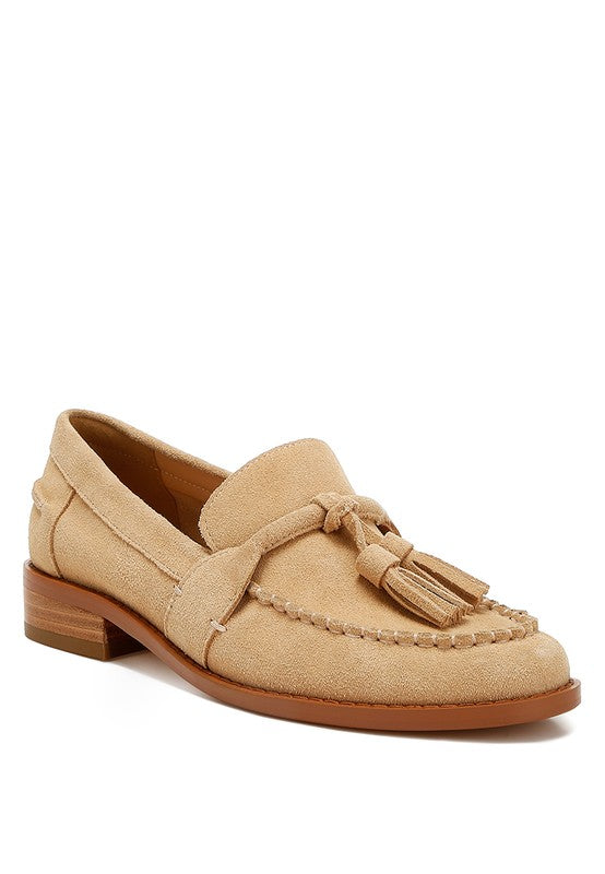 Rhone Tassels Detail Suede Loafers - Tigbul's Variety Fashion Shop