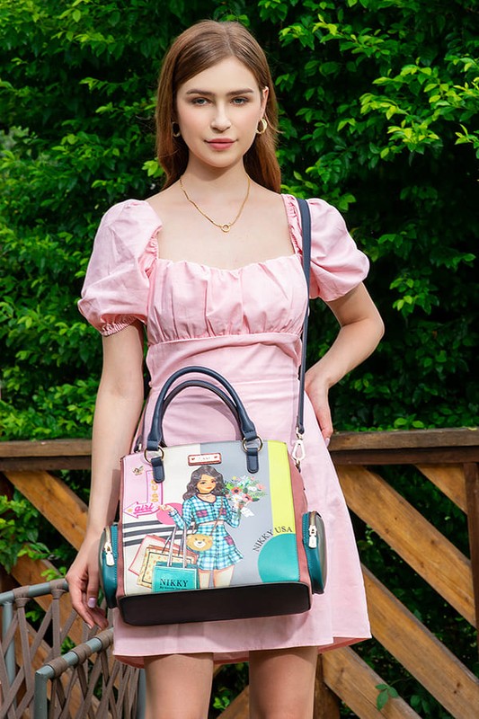Nicole Lee USA Eco-Leather Handbag with Side Pockets - Tigbul's Variety Fashion Shop