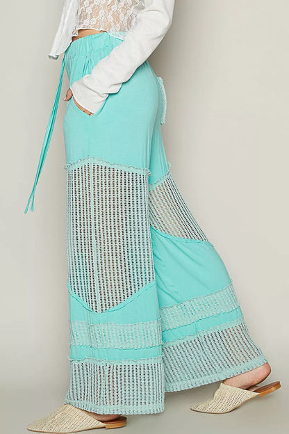POL Drawstring Elastic Waistband Wide-Leg Pants - Tigbul's Variety Fashion Shop