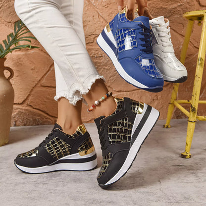 Lace Up Round Toe  Sneakers - Tigbul's Variety Fashion Shop