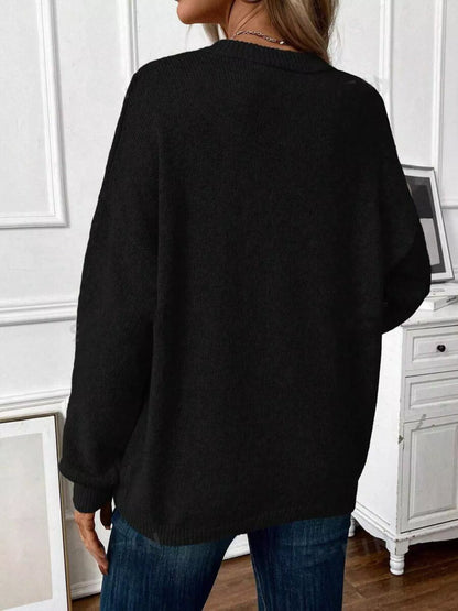 Loose-Fit Dropped Shoulder Sweater - Tigbul's Variety Fashion Shop