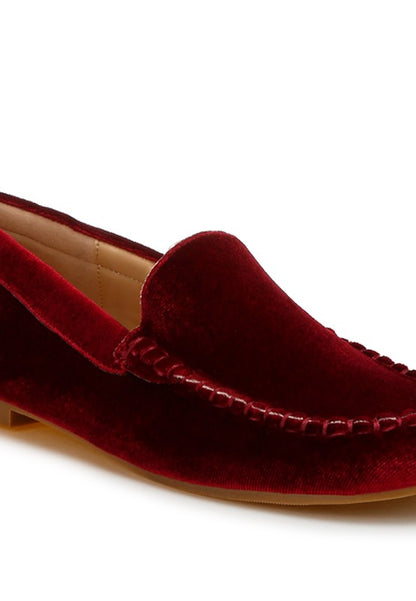 Robua Velvet Flat Loafers - Tigbul's Variety Fashion Shop