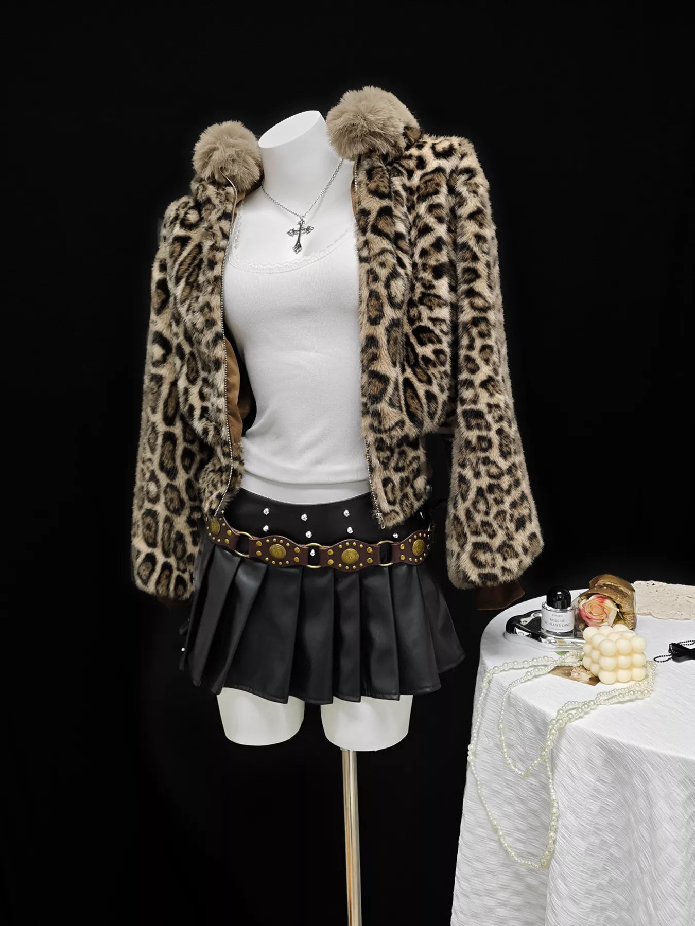 Leopard Faux Fur Hooded Outerwear - Tigbul's Variety Fashion Shop